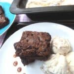 Warm Fudgey Brownies with Chocolate Swirl Ice Cream