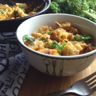 Spicy Butternut Mac and Cheese with Garlic Croutons