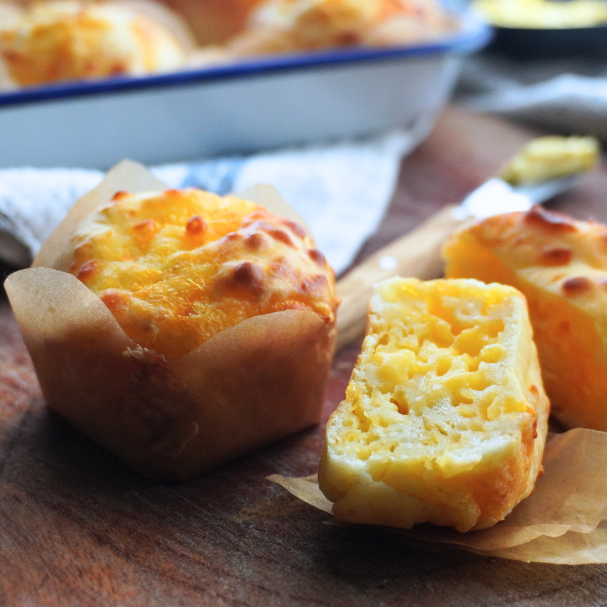 muffins in half