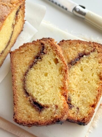 Cinnamon Buttermilk Loaf sliced