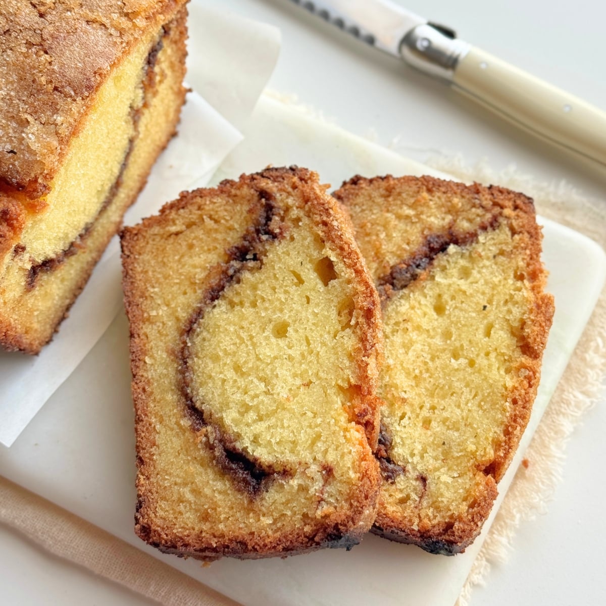 Cinnamon Buttermilk Loaf sliced