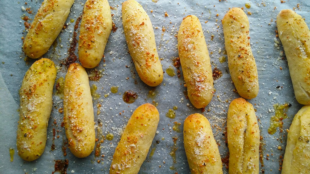 Yeast-free and no-knead, these 3 ingredient  Garlic Breadsticks is one of my easiest and quickest bread type recipes ever.
