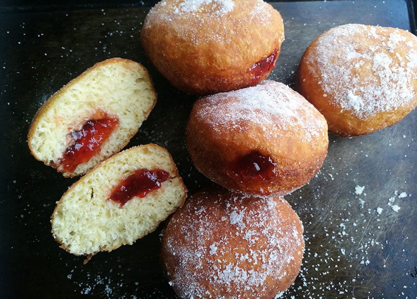 No Knead Jam Filled Donuts