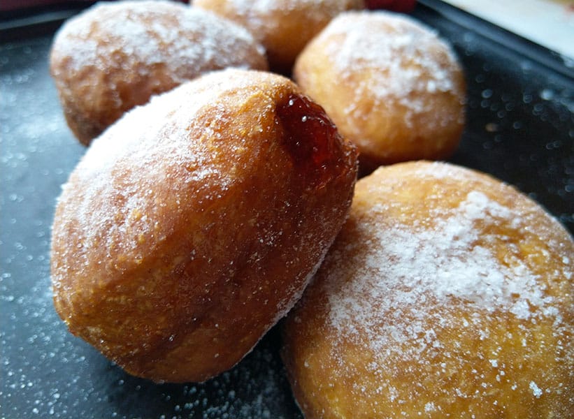 No Knead Jam Filled Donuts