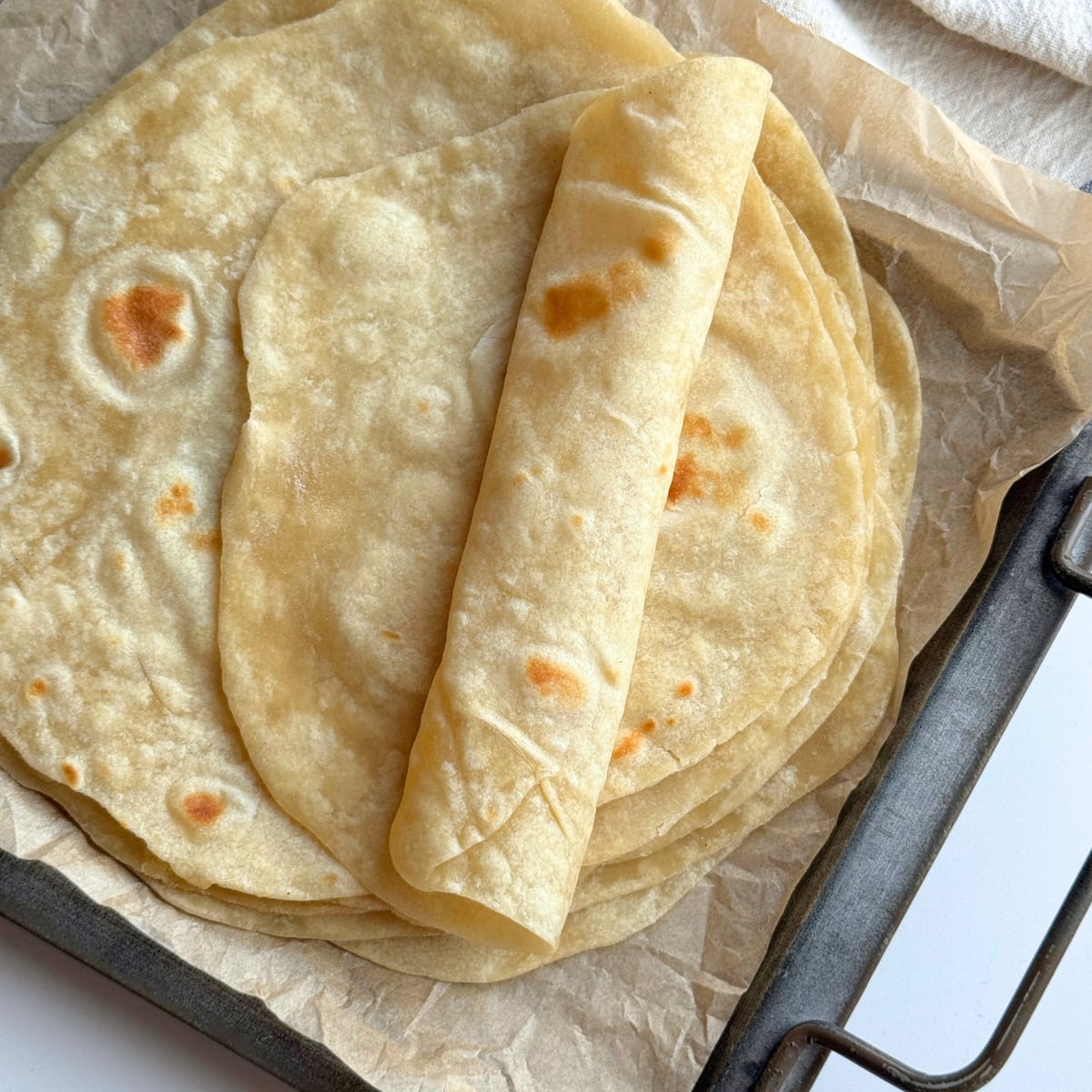 Homemade flour tortillas