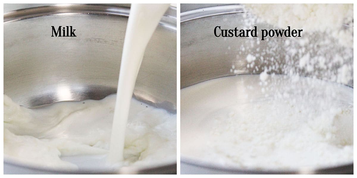 Turning the powder into a creamy rich custard