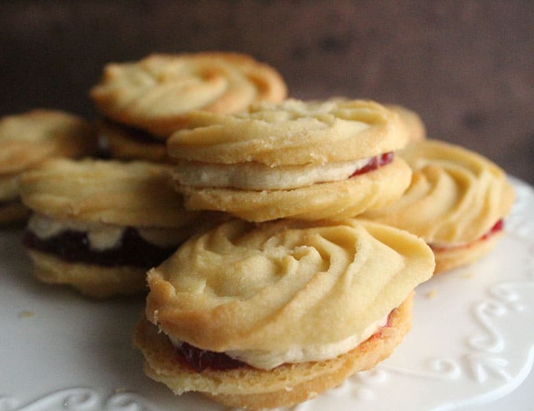 Jam Thumbprint Cookies | Spritz Cookies with Jam - Drive Me Hungry