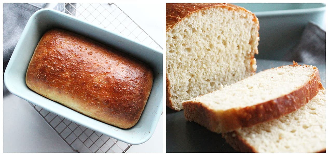Baked and sliced English muffin bread