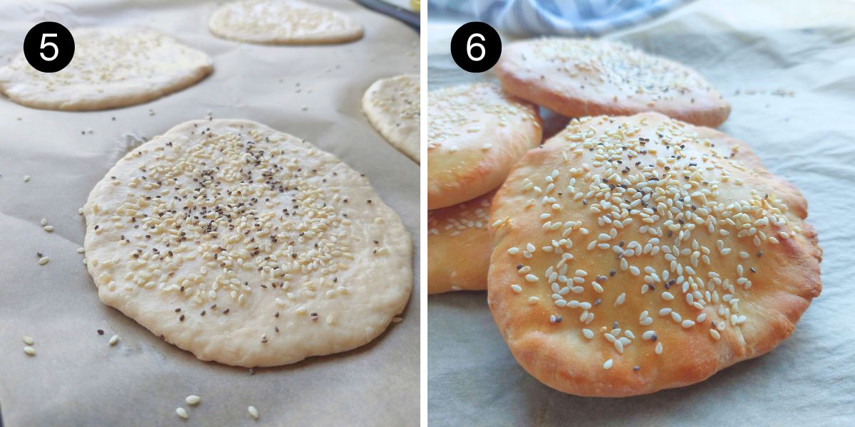 2 ingredient pita steps 5 and baking