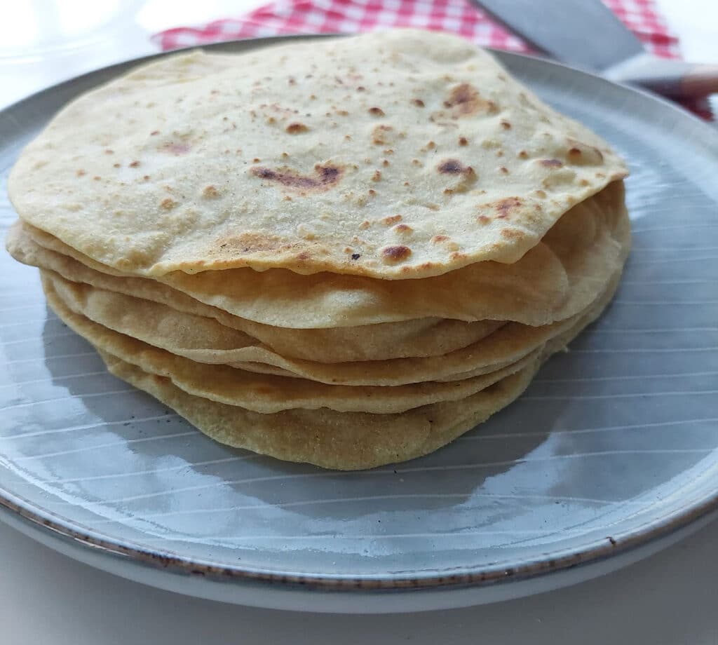 Cooked and stacked Piadina