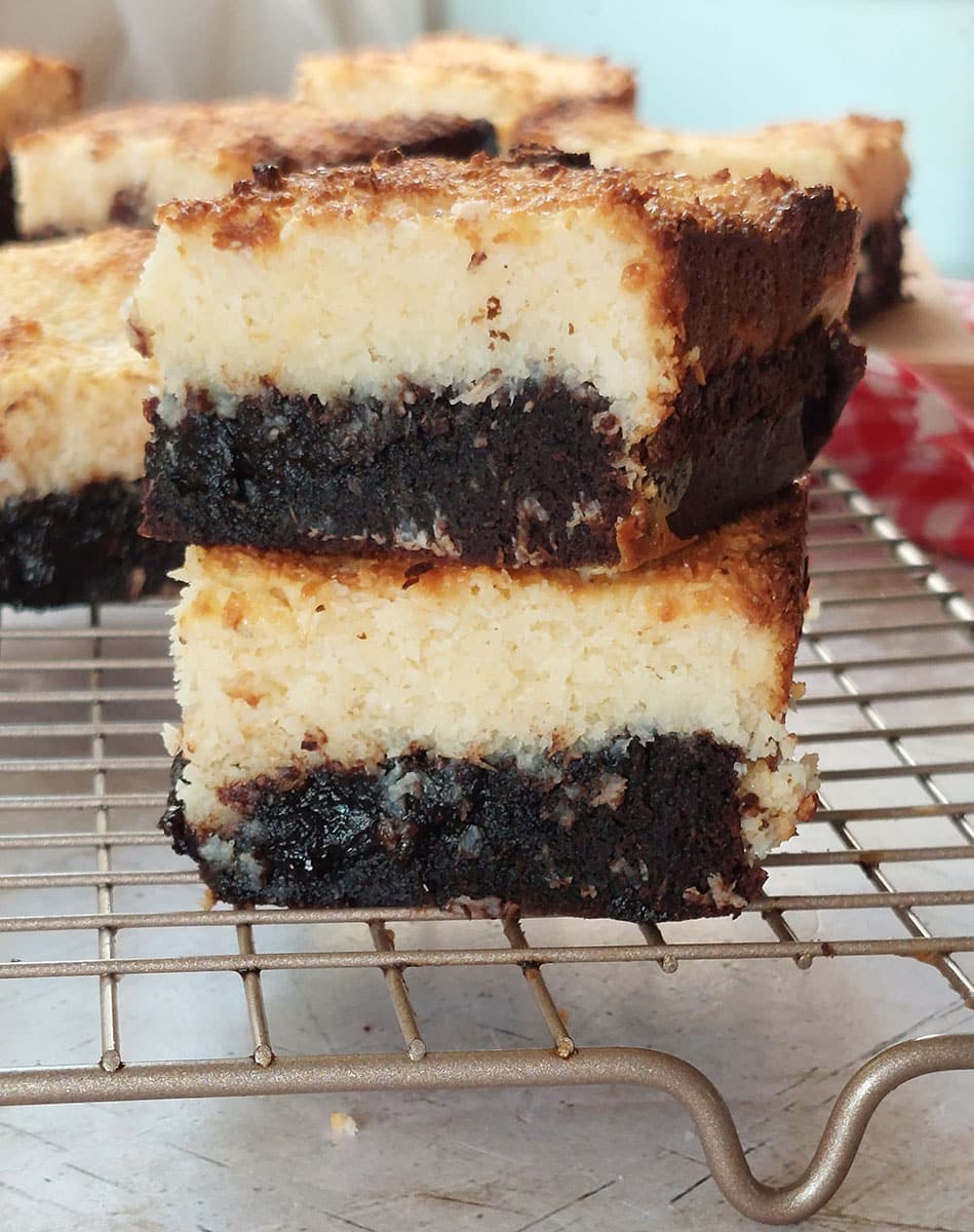 Coconut Macaroon Chocolate Brownies are a combination of two all time classic recipes. 