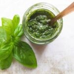 3 ingredient basil pesto in jar