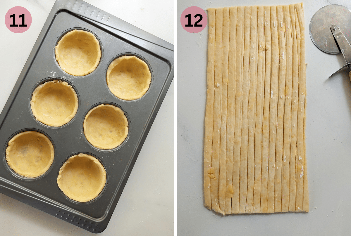 press dough into muffin pan
