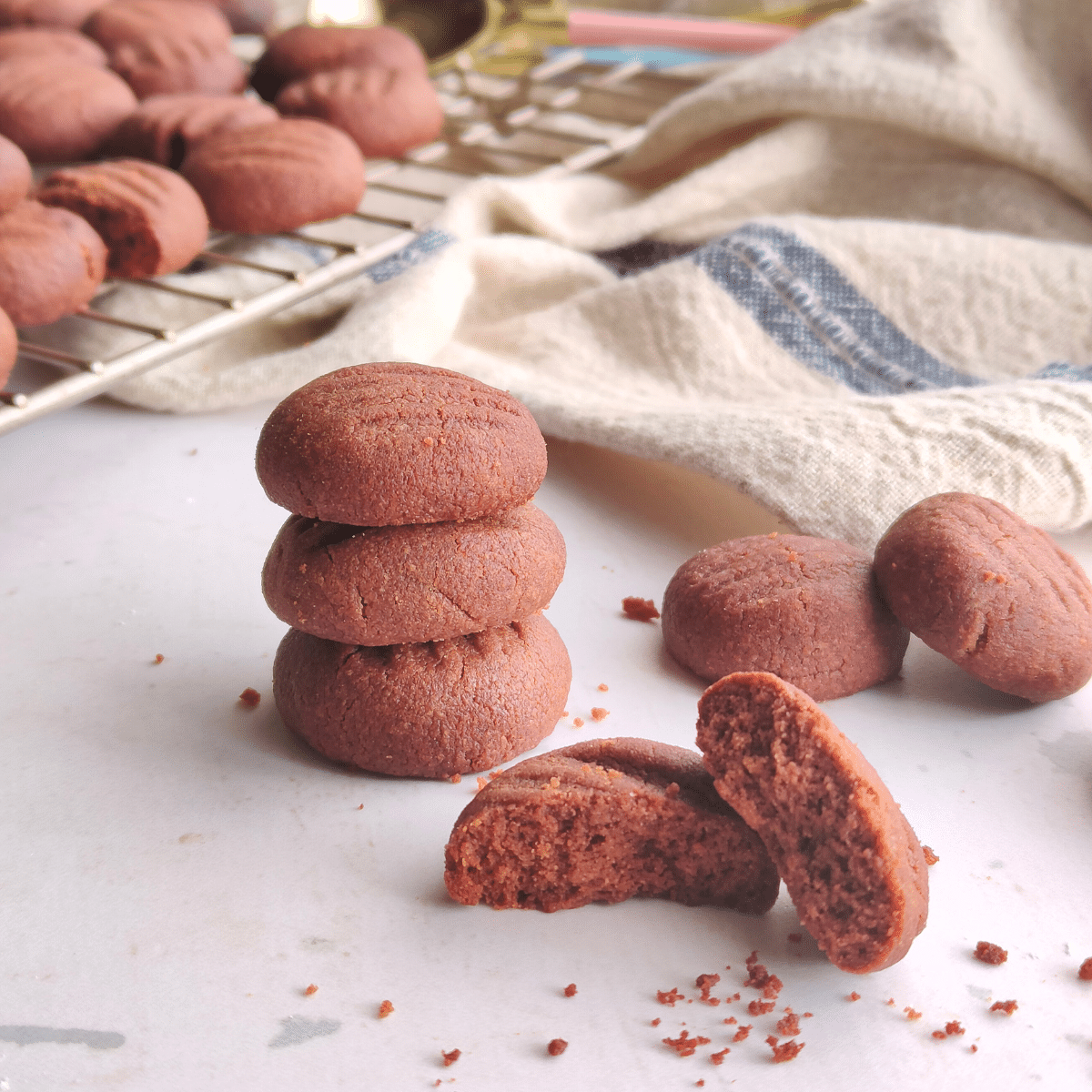 4 ingredient Mini Chocolate Butter Cookies chocolate cookies — rich, chocolatey and crisp!