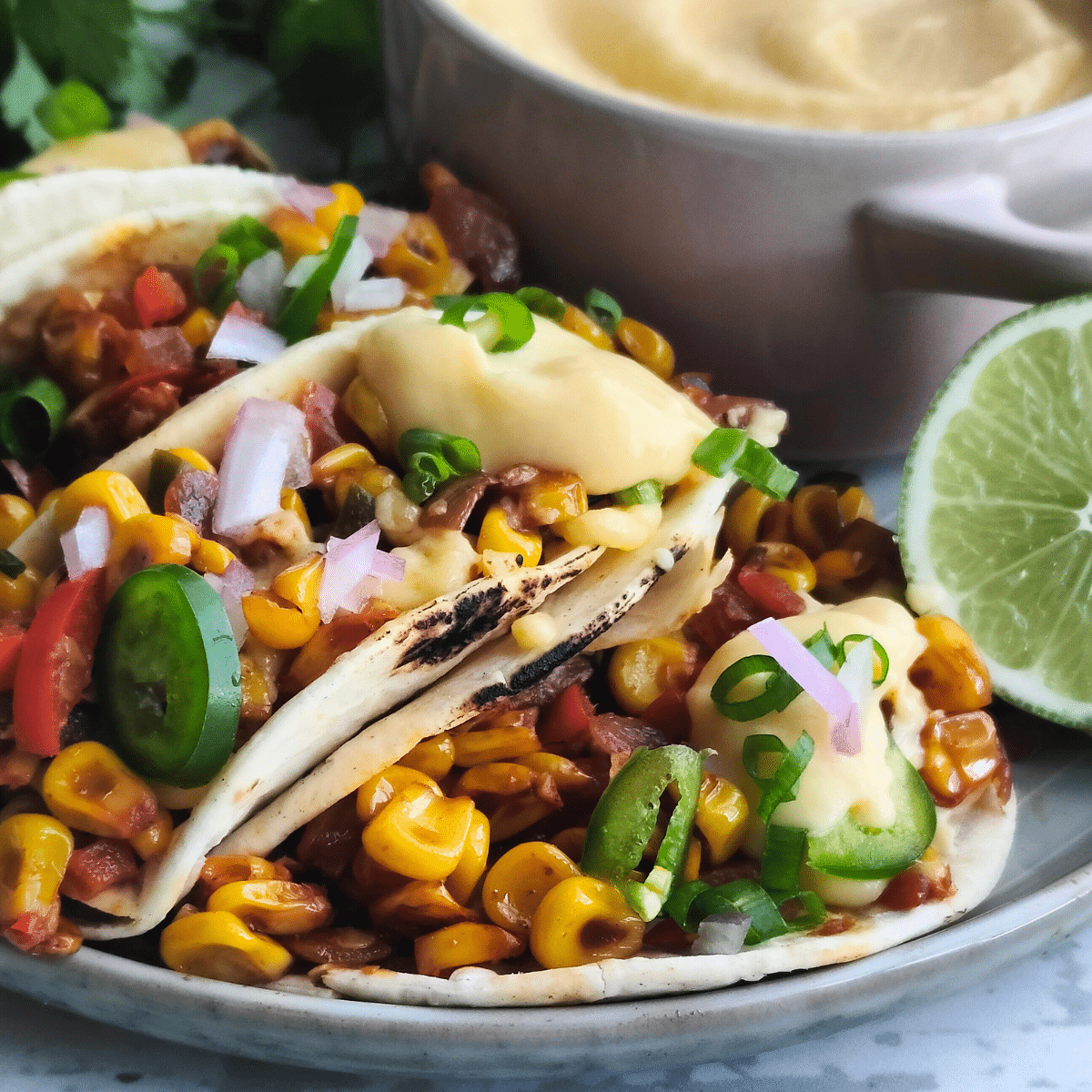 Spicy Corn and cheese tacos are packed with classic flavours 