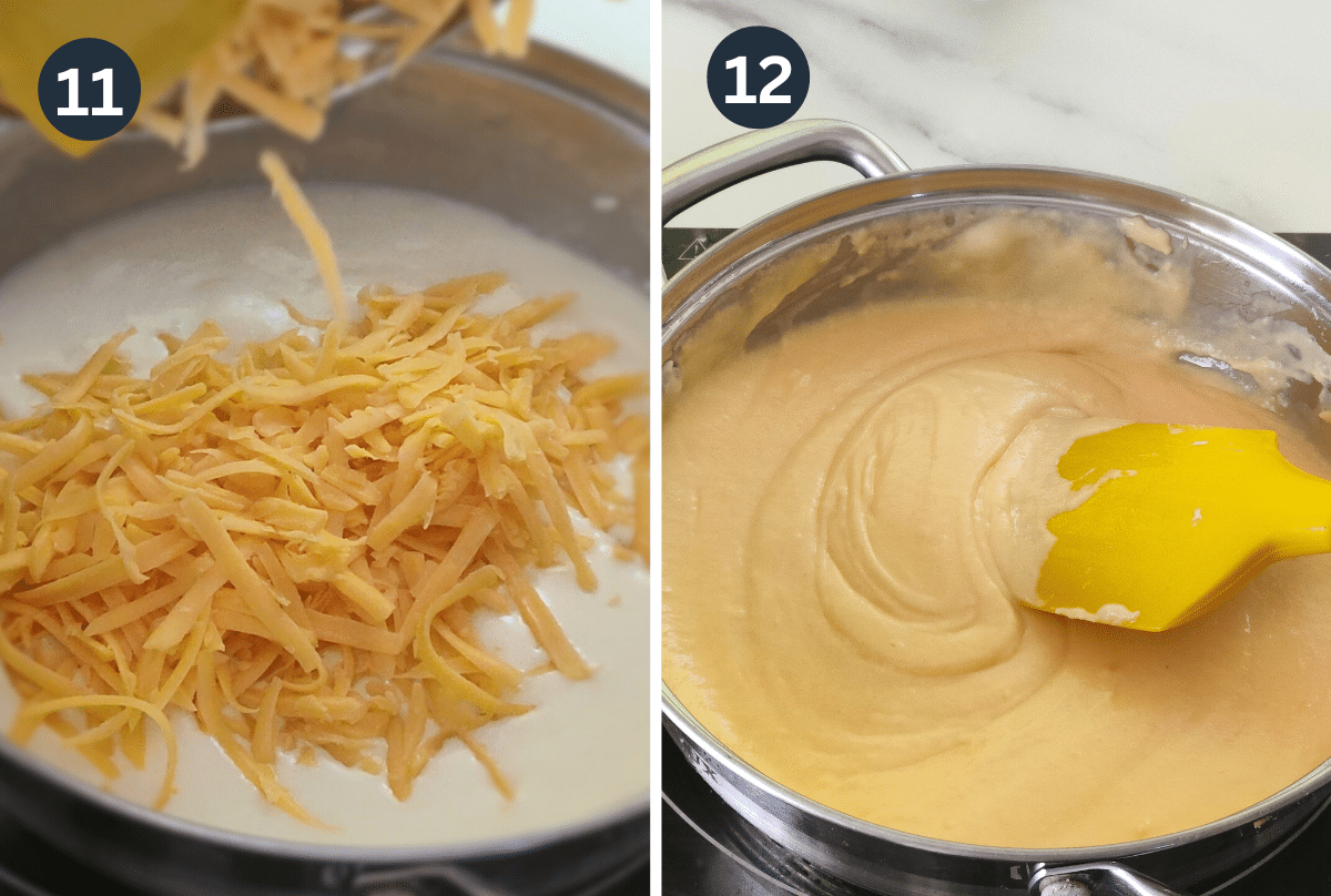 add cheese for a smooth creamy consistency