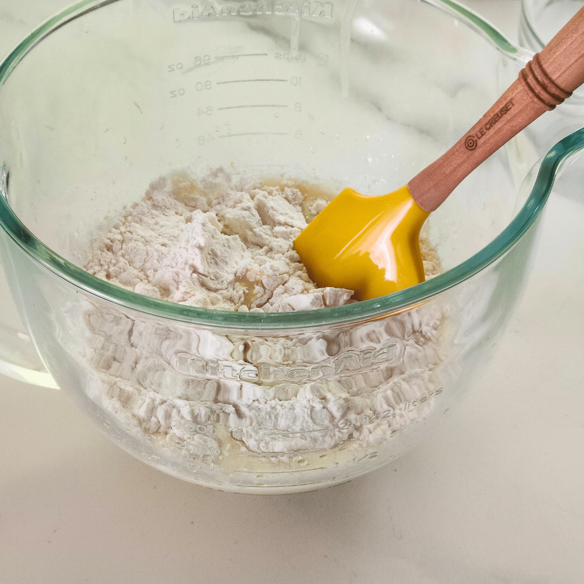 Combine flour mixture with egg mixture