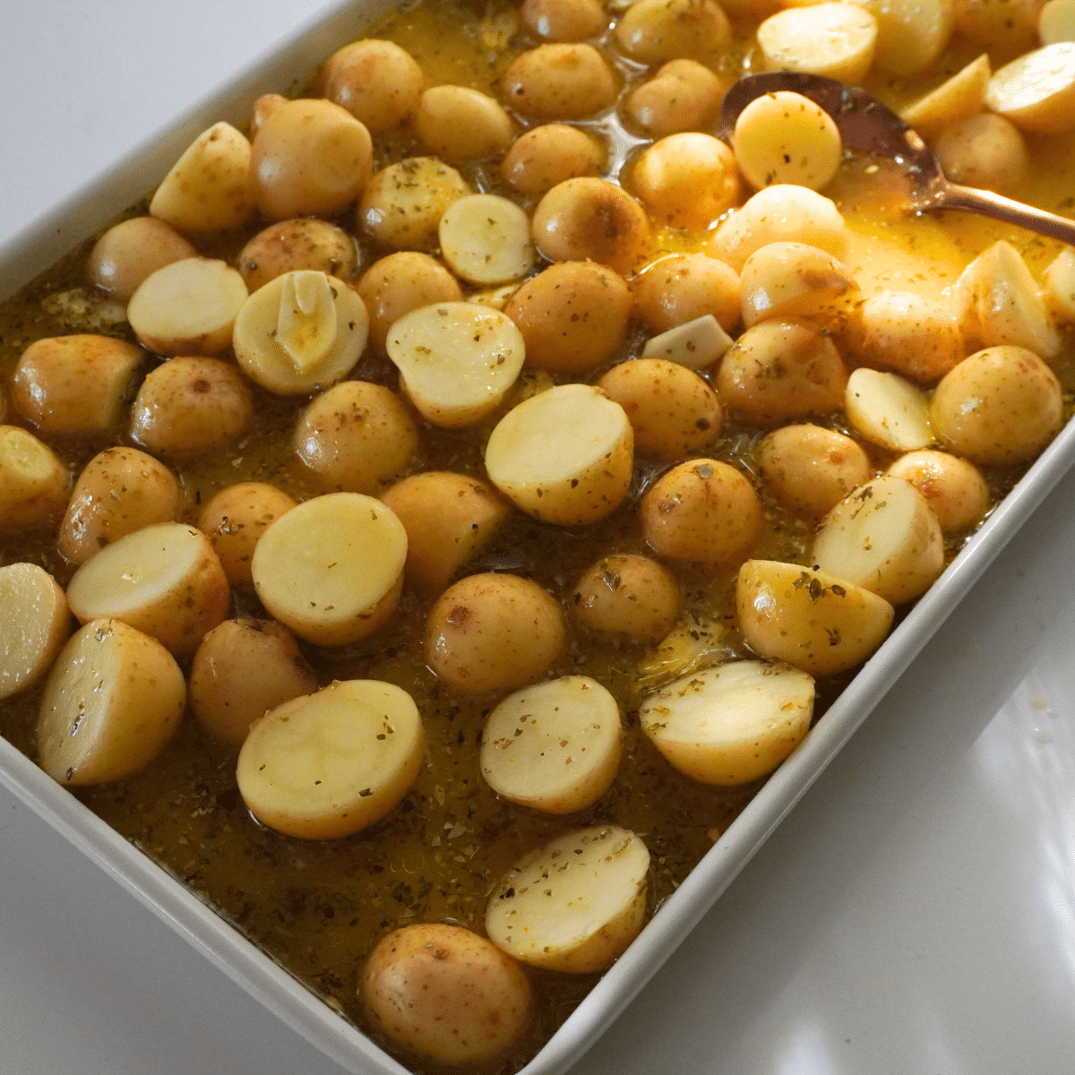 Pour mixture over potatoes