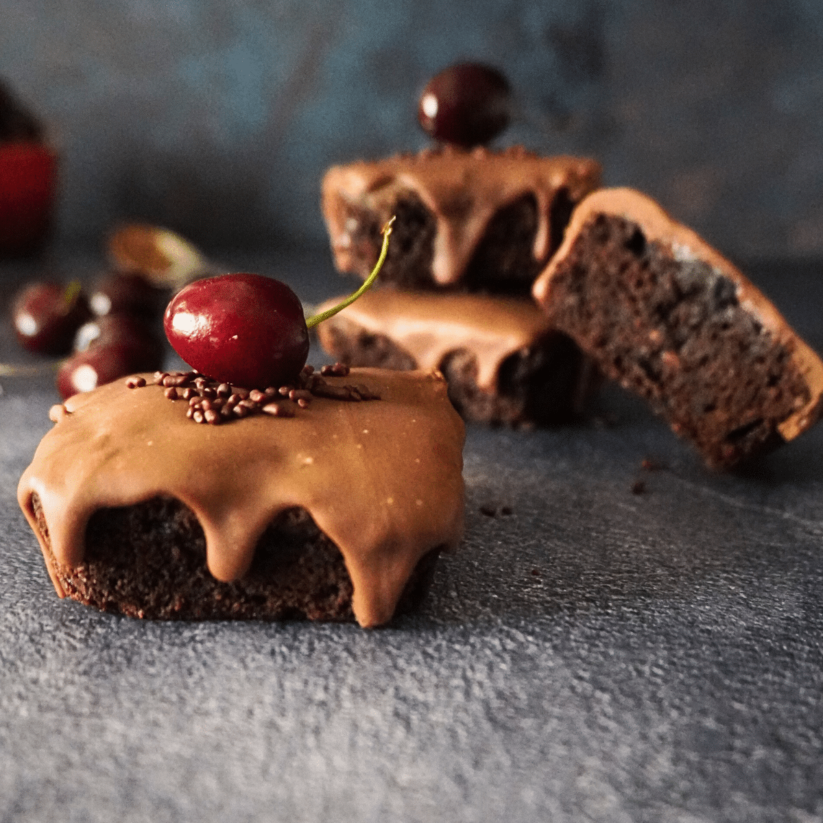 Easy Black Forest Fudgy Brownies (with chocolate and cherries)