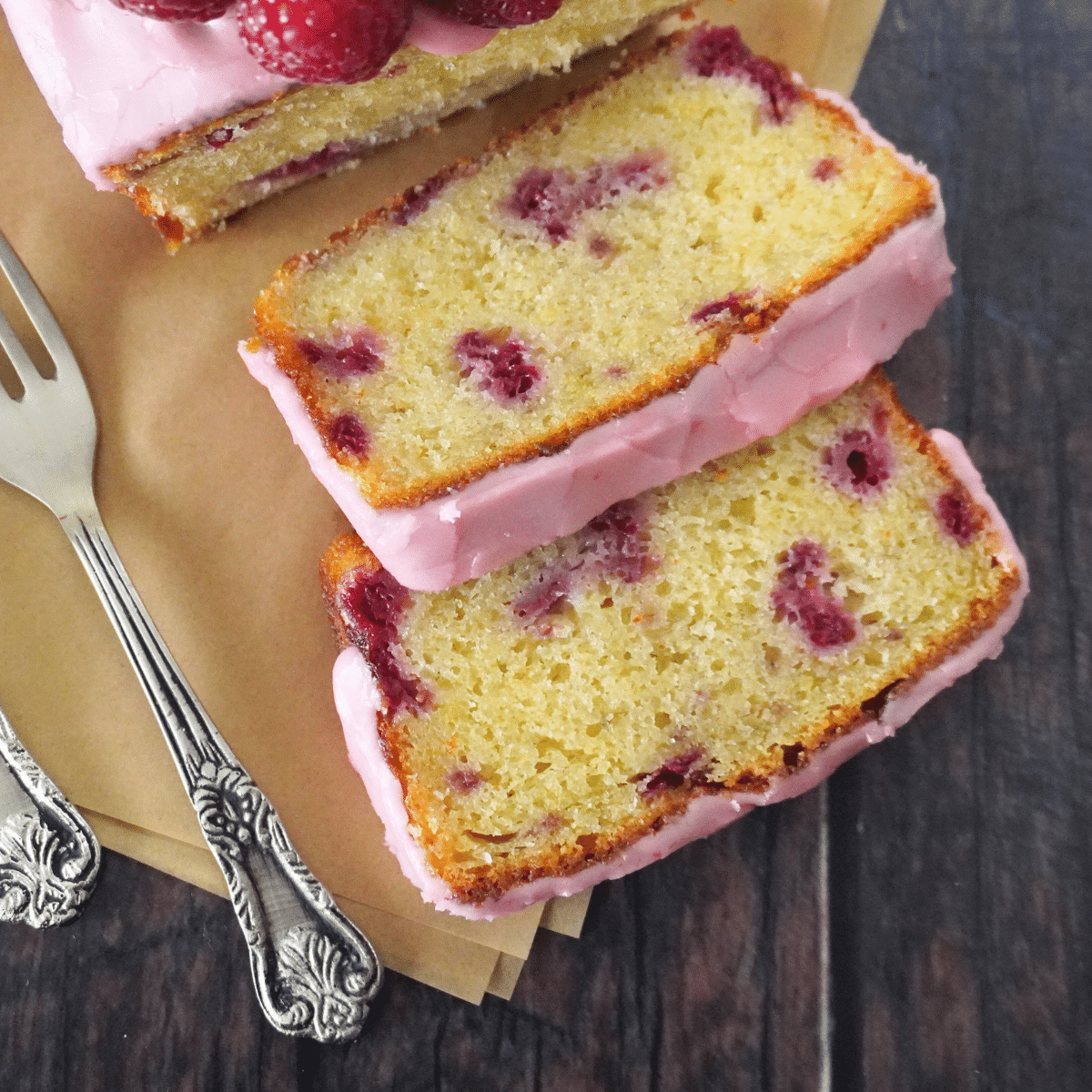 slices of raspberry lemon loaf