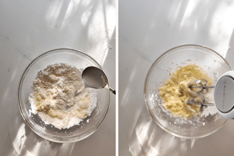 milk and remaining powdered sugar