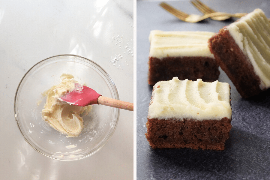 mix till smooth and spread over frosted cake