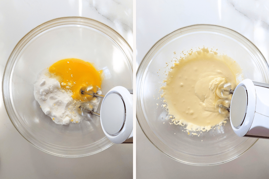 whisk eggs and sugar until pale