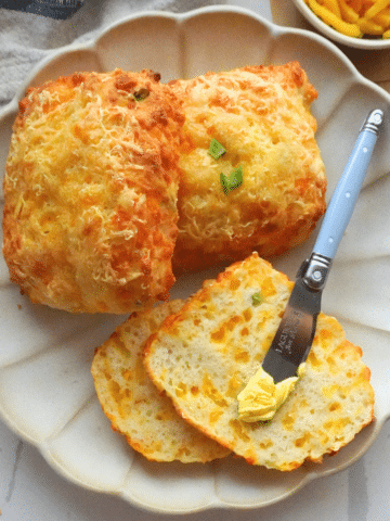 cheese scones on a plate