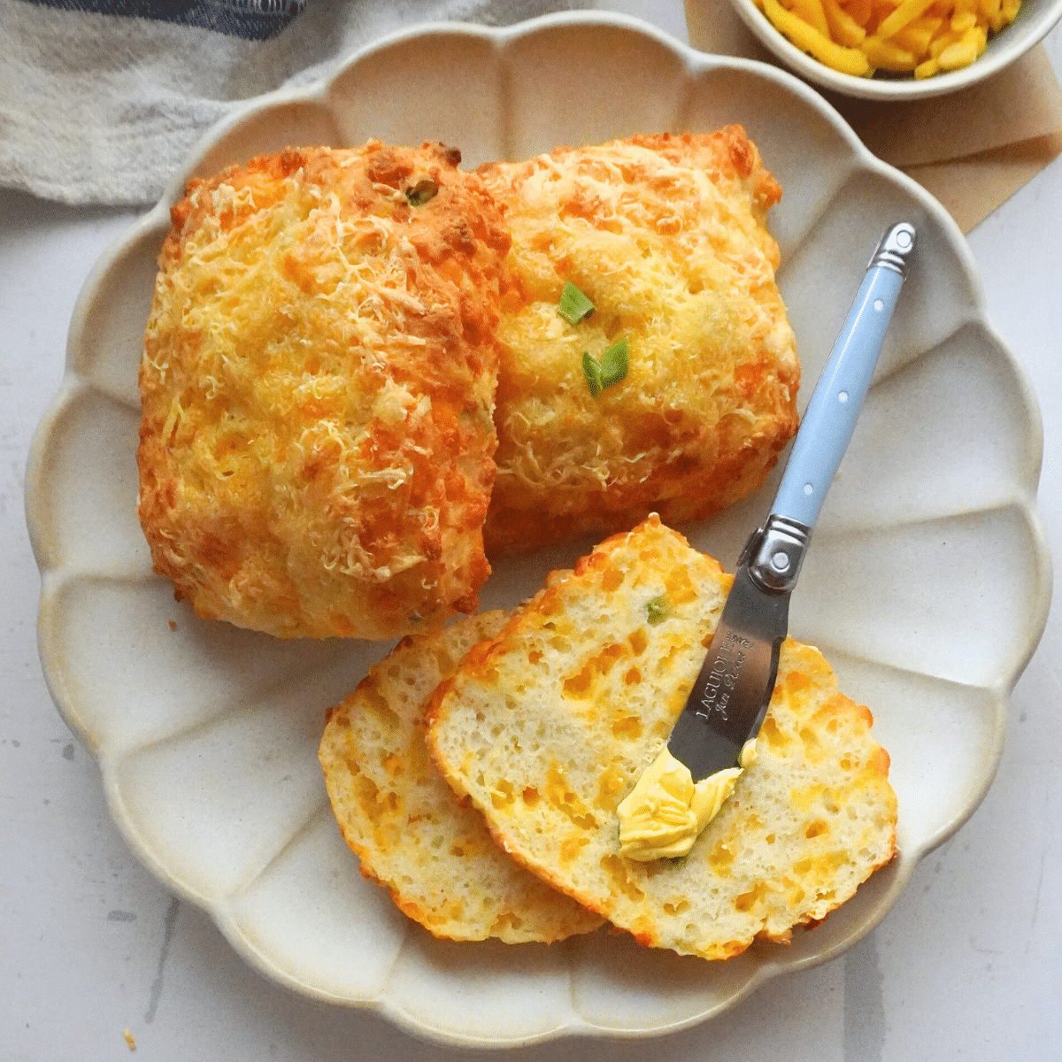 cheese scones on a plate