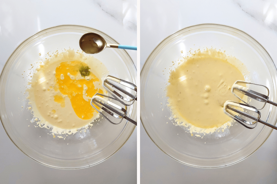 Add butter and lemon juice and beat