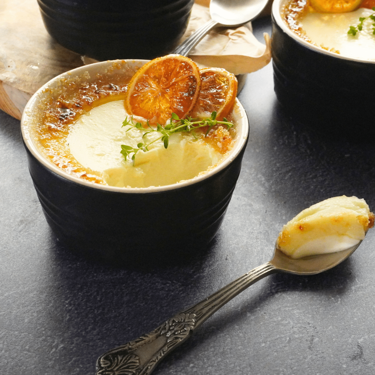 3 Ingredient Baked Yogurt with spoon