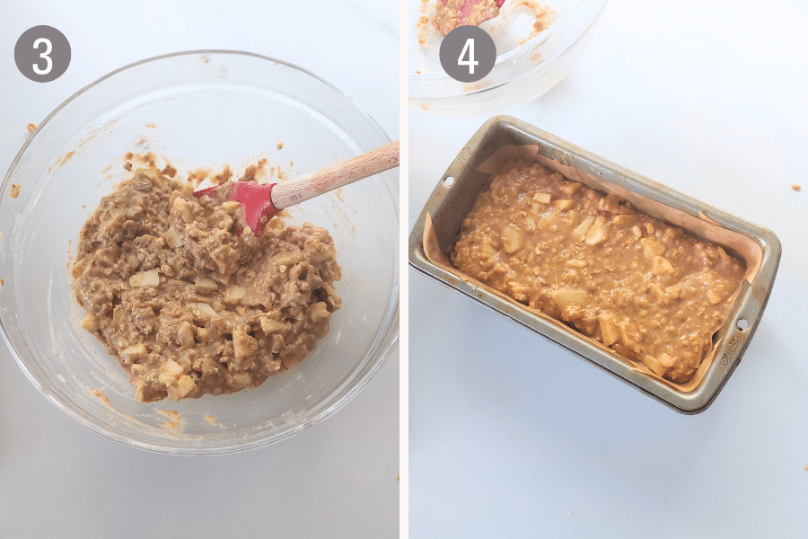 Apple oat quick bread step 2