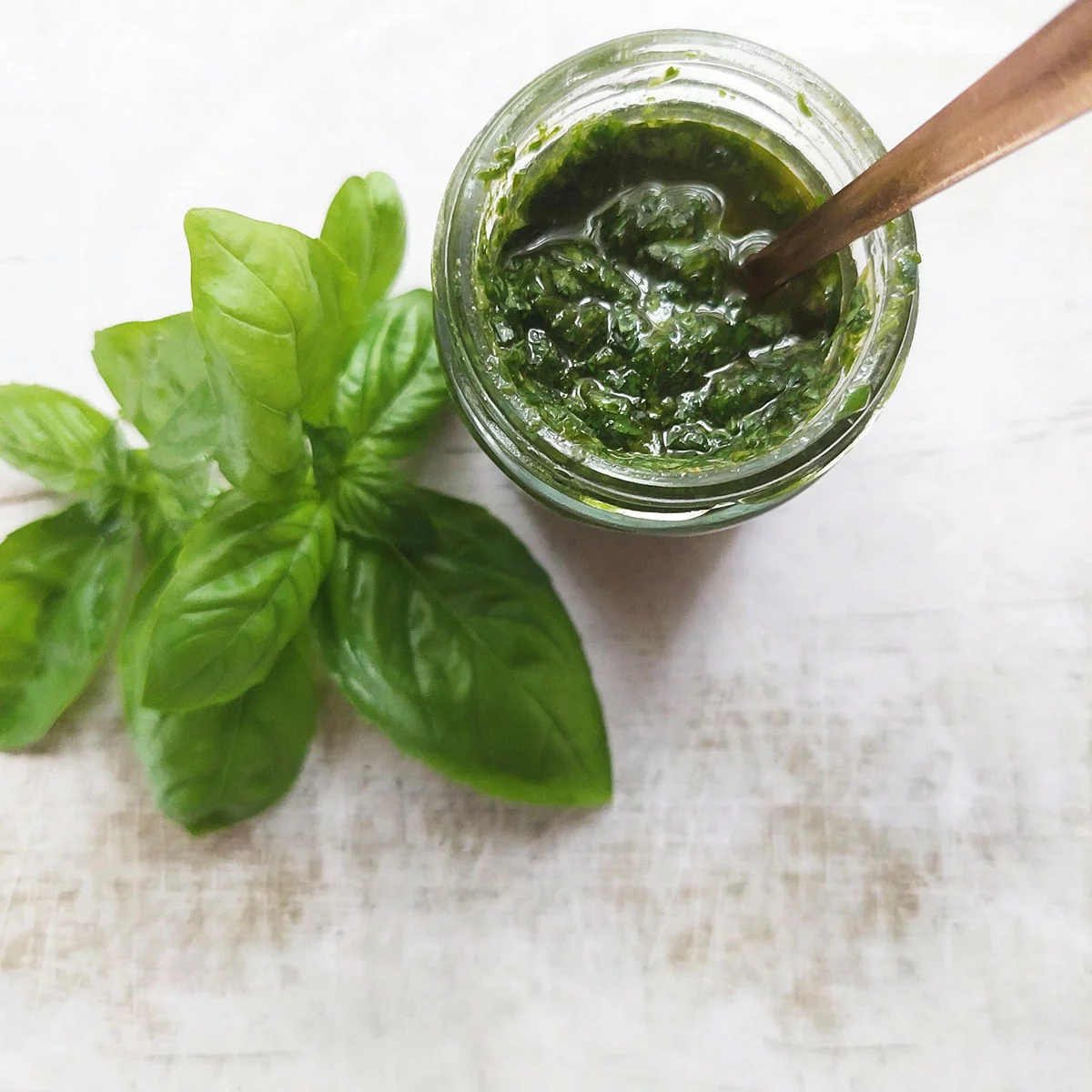 Basil Pesto - Nut free, Dairy free - 3 ingredients