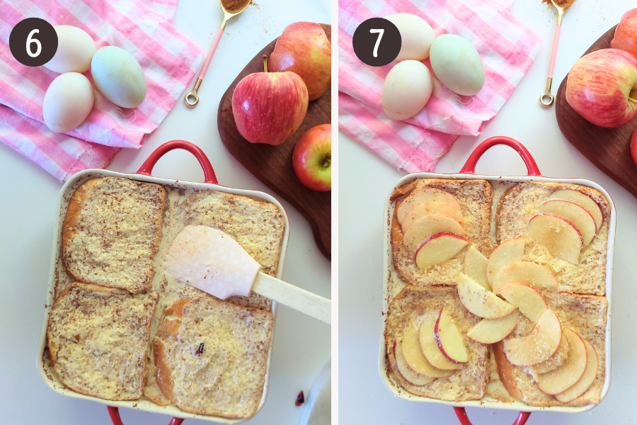 Leave to soak up the egg mixture, then bake