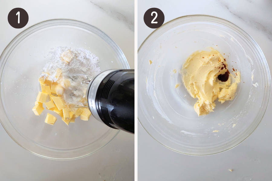 Beat Butter and Sugar Together: In a large mixing bowl, combine the softened butter, powdered sugar, and vanilla extract. Mix until smooth and creamy.