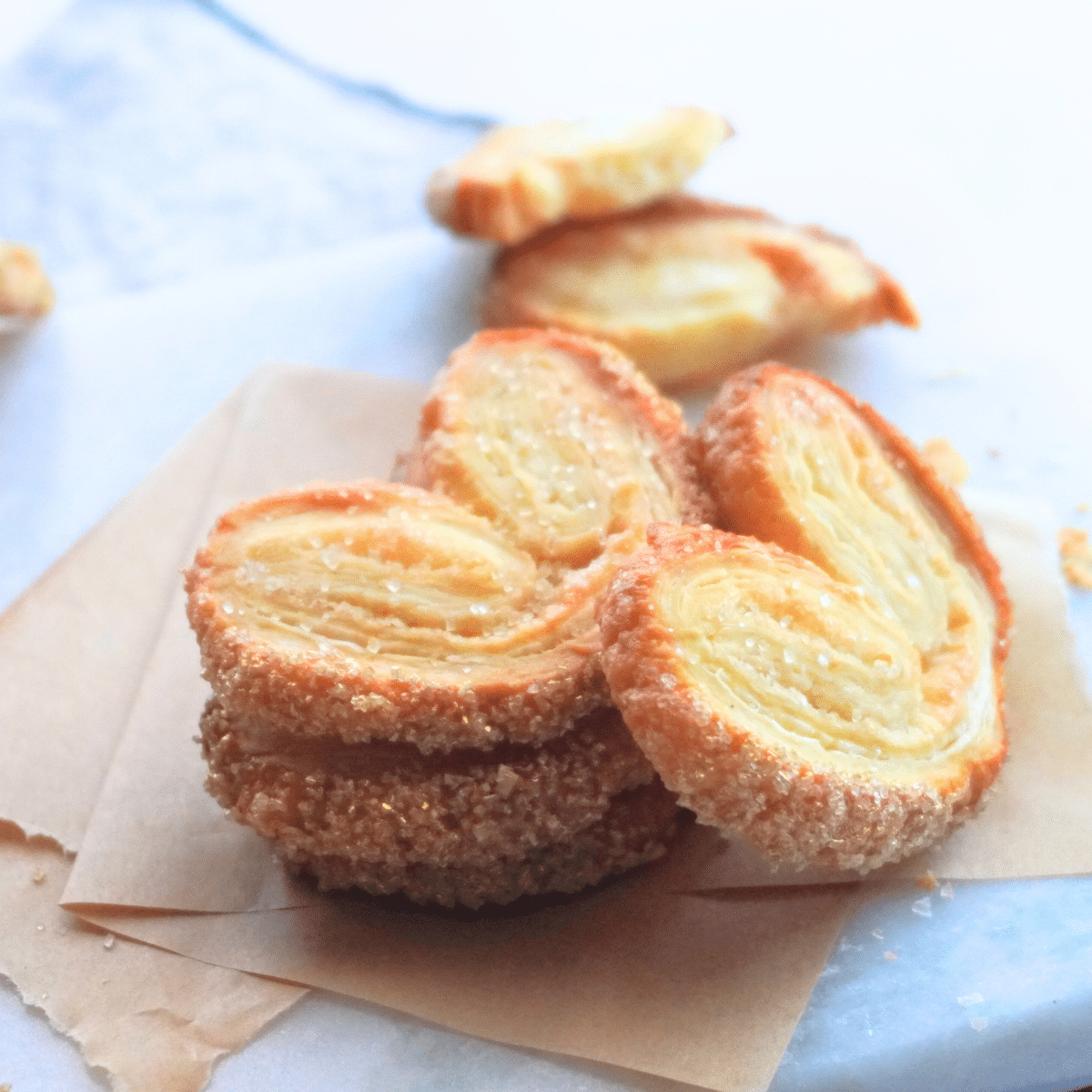These crisp, caramelized pastries have a delicate, flaky texture and are perfect for a light snack or a sweet addition to coffee or tea.