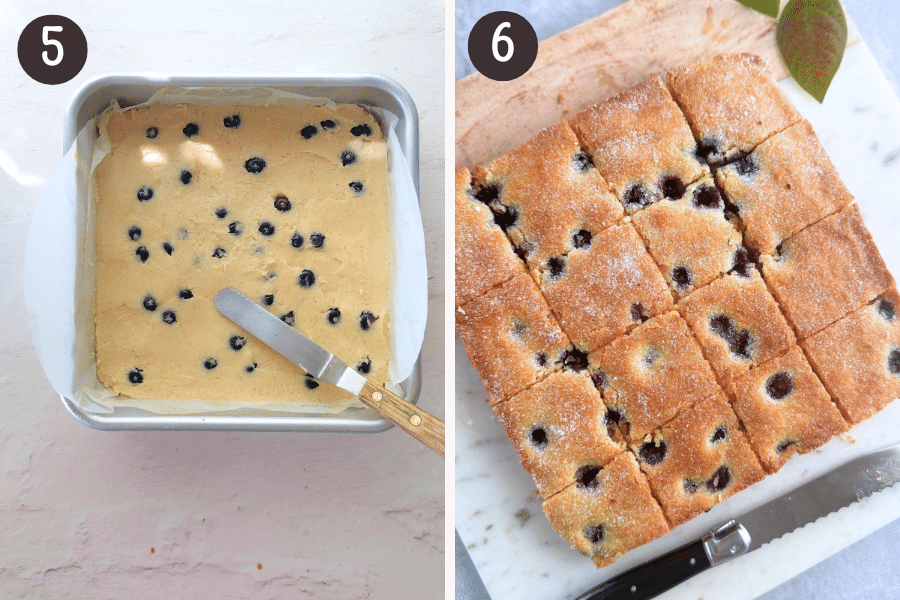 pressing dough into pan and baked with a sprinle of sugar