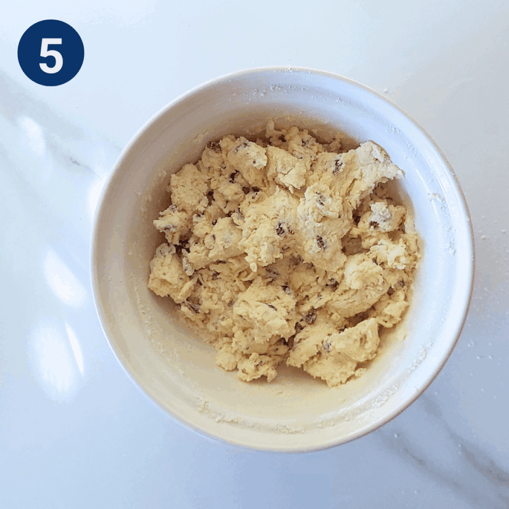 Soft rough dough mixed and ready in bowl