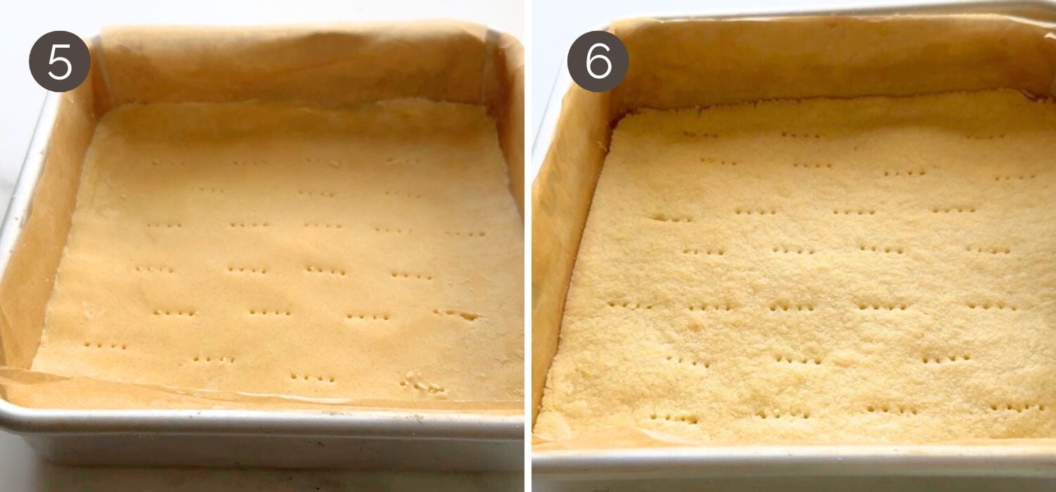 Shortbread-style crust baked until lightly golden and set for strawberry yogurt crumble bars.