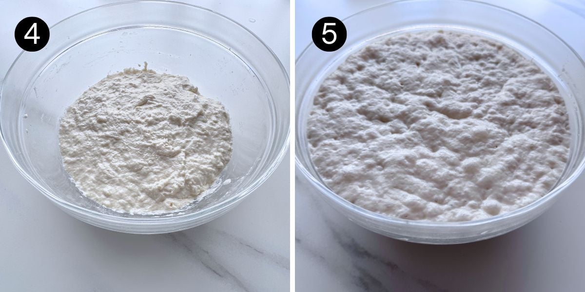 leaving dough to rise