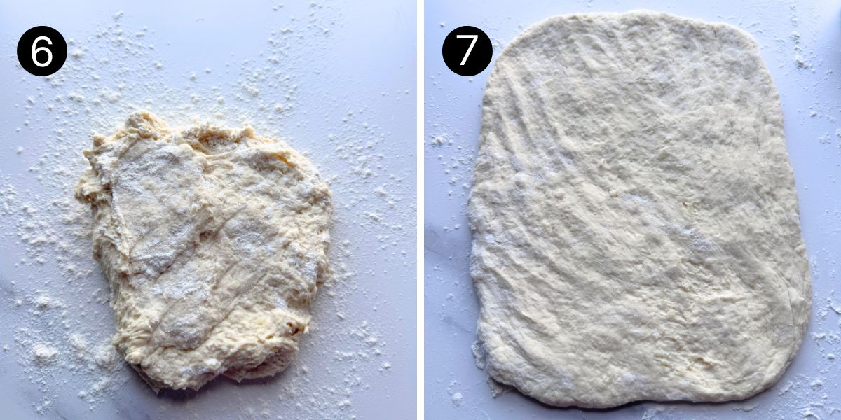 Quick No Knead Garlic Butter Potato Rolls steps 6 and 7