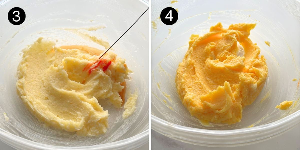 Mixing lemon juice and vanilla into butter mixture for lemon poppy seed butter cookies