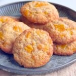 Soft peach cookies made with fresh or canned peaches on a plate.