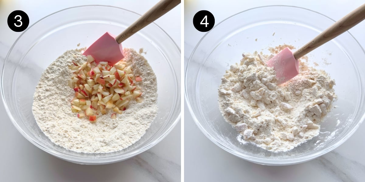 Apple Oat Cottage Cheese Muffins step 3 and 4 flour mixture