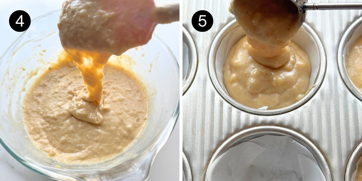 Banana Buttermilk Muffins steps 4 and 5