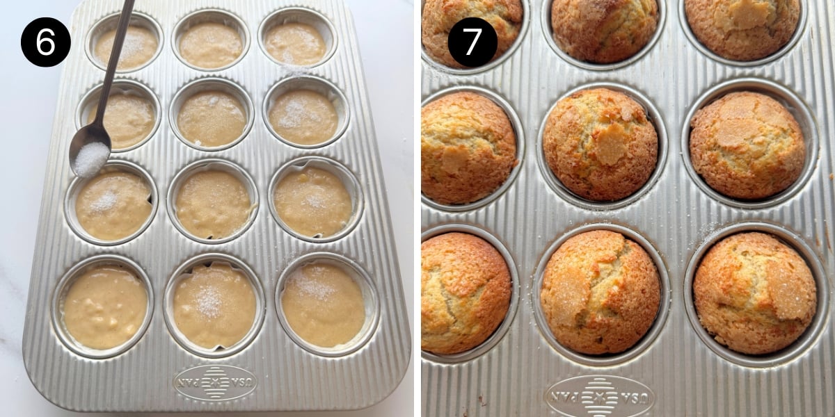 Banana Buttermilk Muffins steps 6 and 7