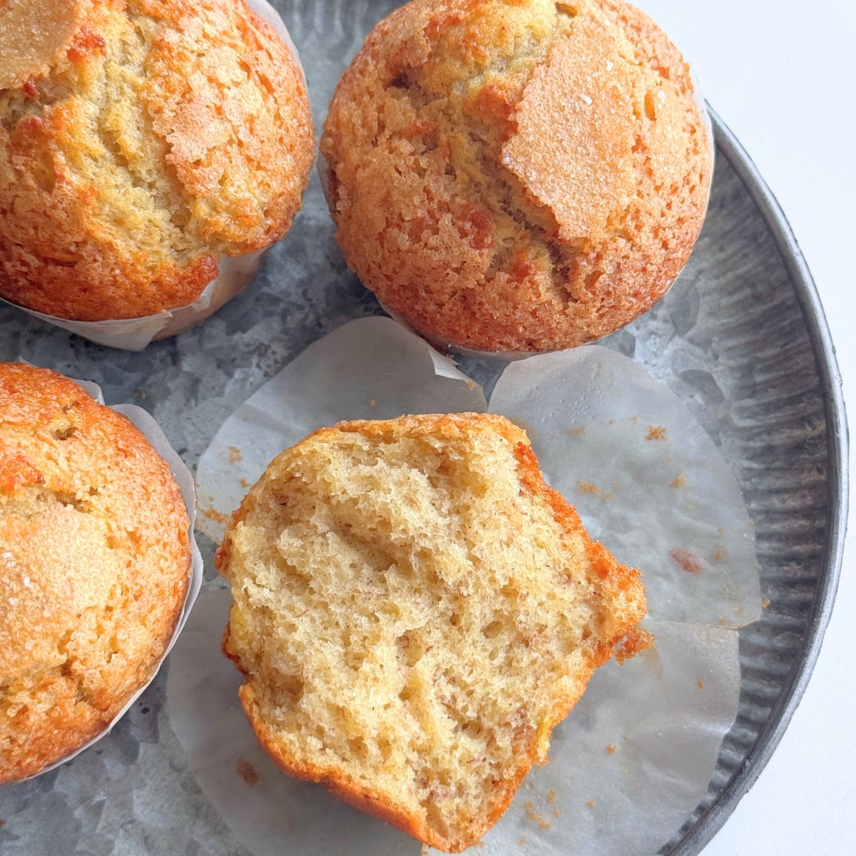 Banana Buttermilk muffins on plate