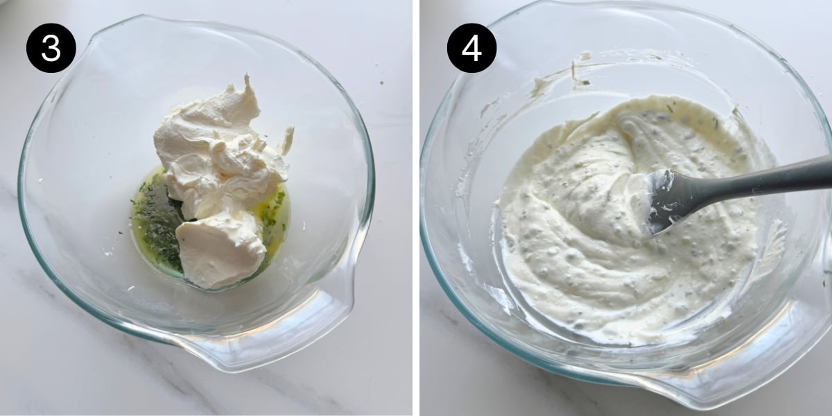 Greek Yogurt Garlic Butter Bread steps 1 and 2
