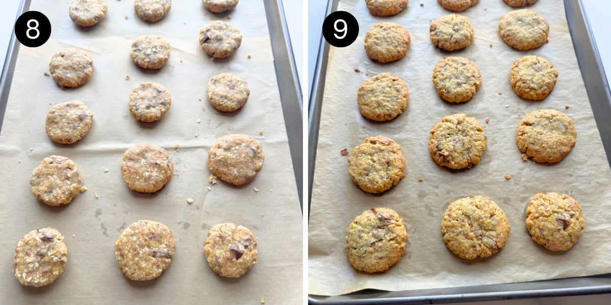 Soft Chocolate Chip Oat Cookies steps 8 and 9
