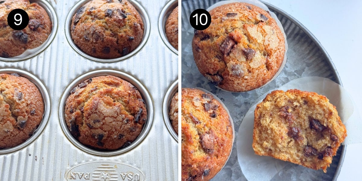 Greek Yogurt Cappuccino Muffins steps 9 and 10